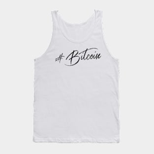 Hashtag Bitcoin Stylish Black Lettering T-Shirt Tank Top